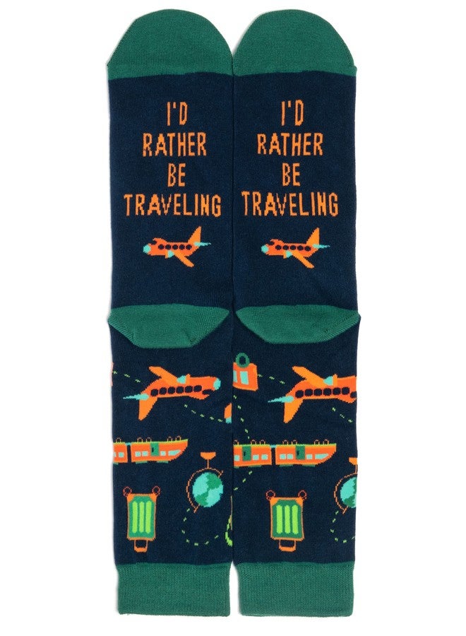 Lavley I'd Rather Be Traveling Socks - Fun Gift for Travelers Unisex for Men and Women - Image 3